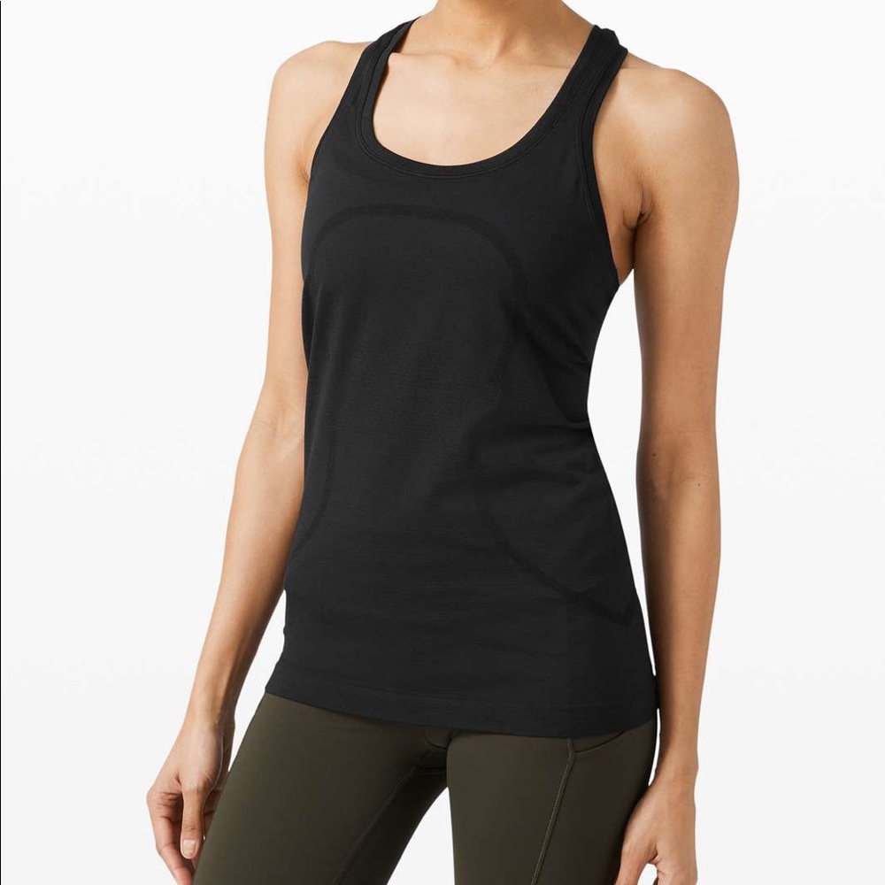 lululemon swiftly tank, black, size 12